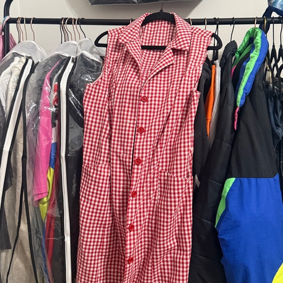 SHEIN Red Gingham Checkered Top - Picture 3 of 4